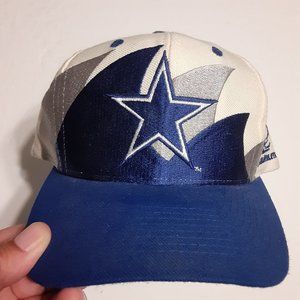 VTG 90's Dallas Cowboys Logo Athletic Double Sharktooth Snapback Hat/Cap OSFA